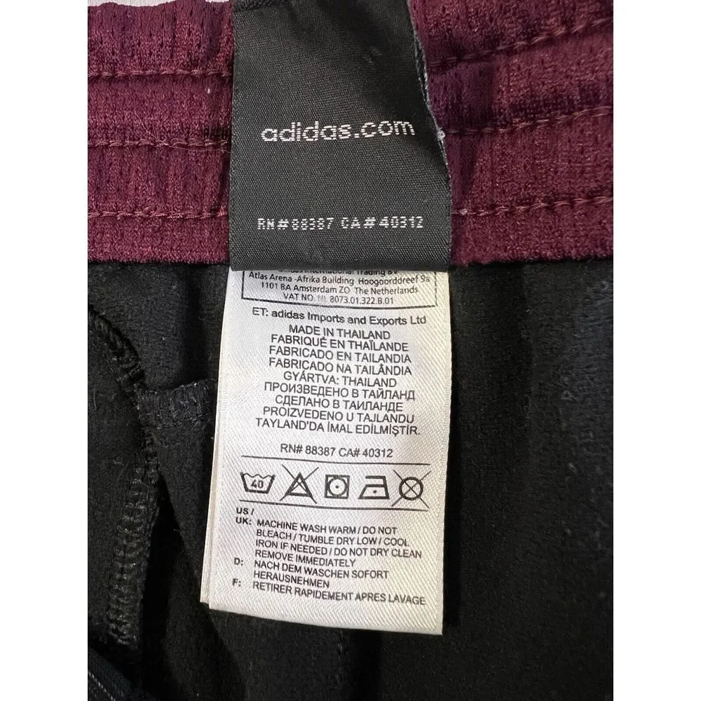 Adidas Training Athletic Sweatpants Fitness‎ Black And Burgundy Mens Sz XL